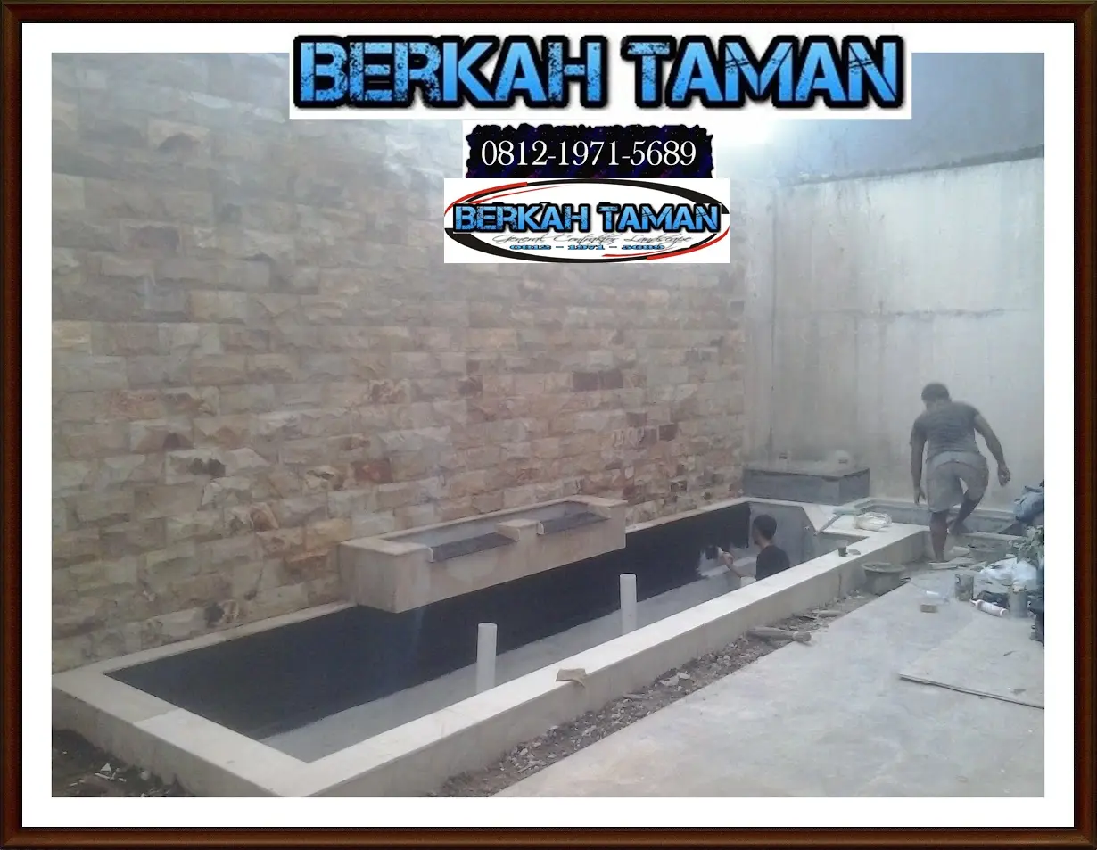Tahap finishing kolam koi Bekasi