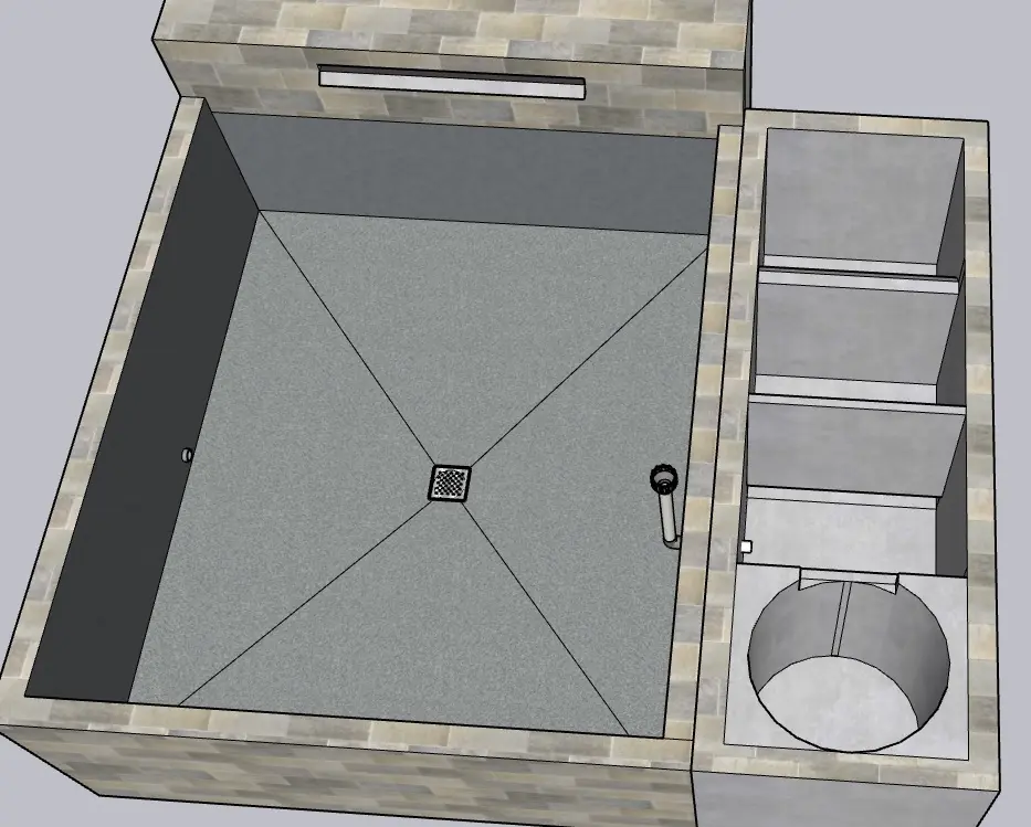 Ilustrasi Pipa Skimmer Menuju Chamber Kolam Koi