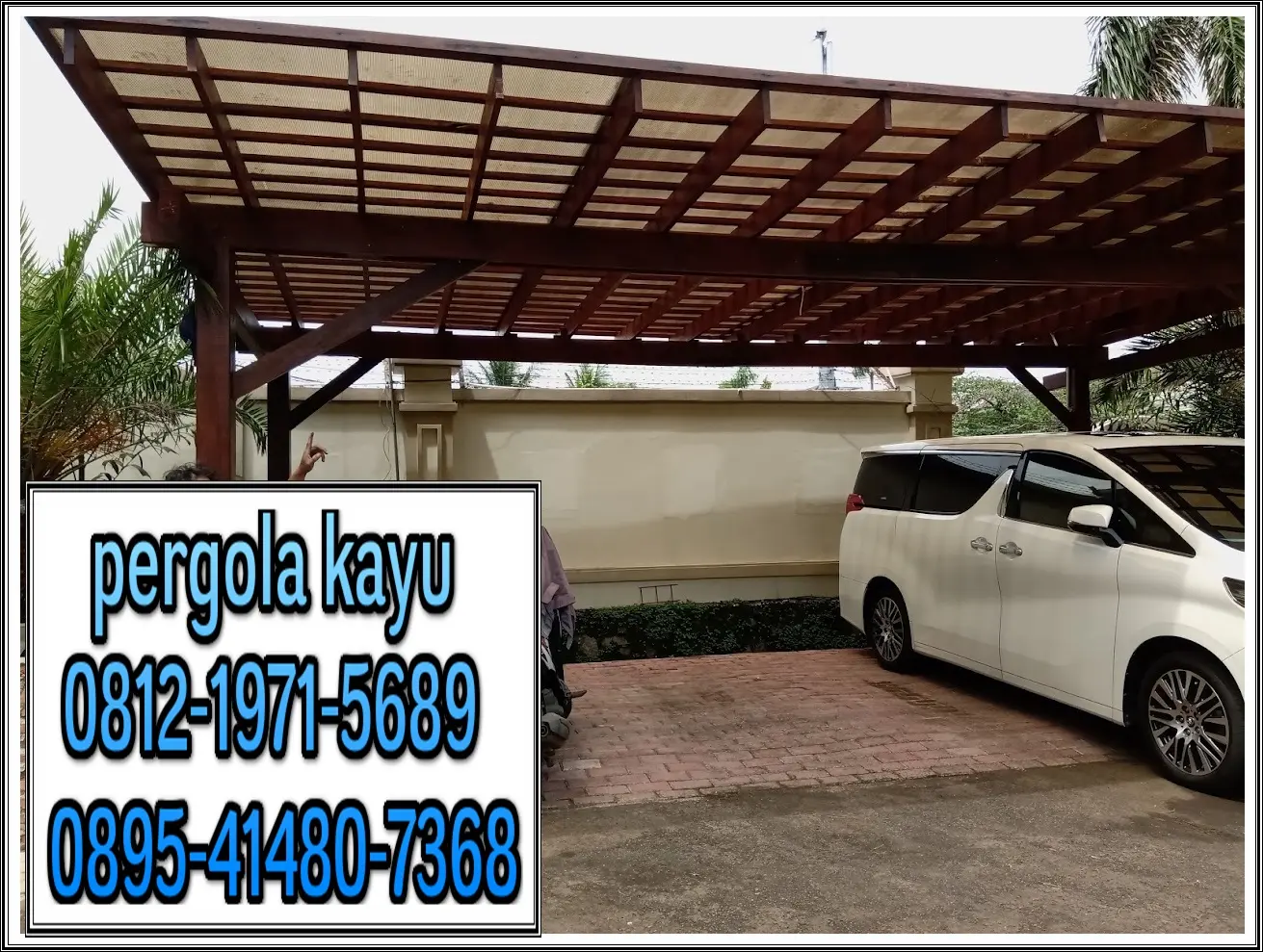 Hasil akhir pergola carport merbau Cipinang