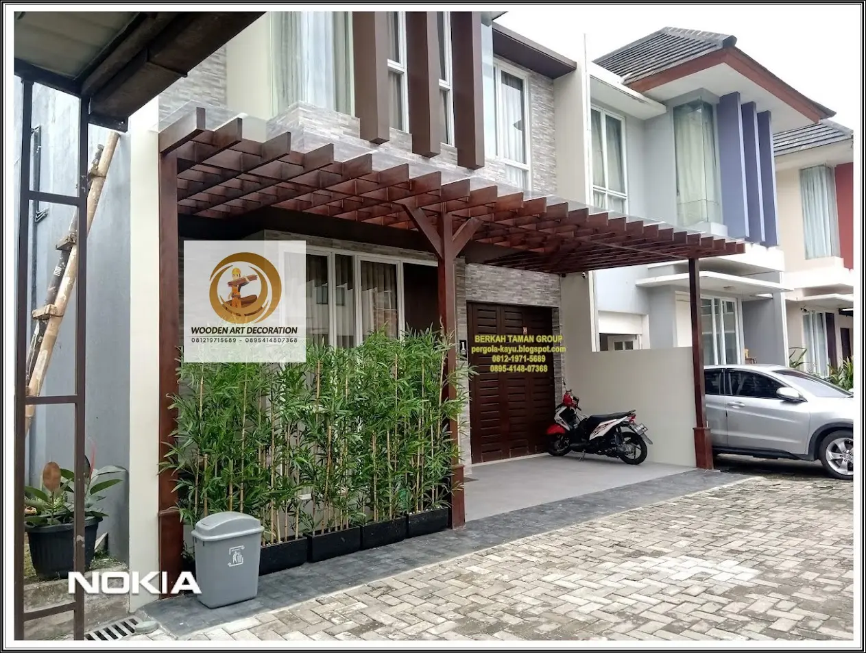 pergola atau kanopi untuk teras rumah minimalis