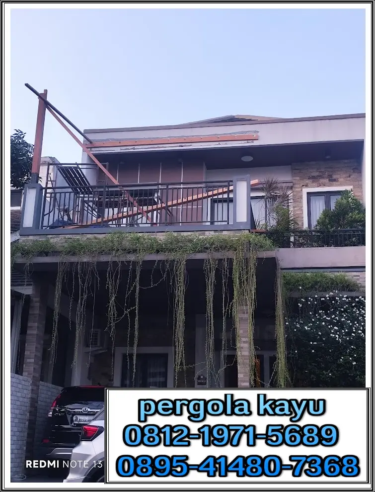 portofolio pergola kayu cibubur
-pemasangan rangka pergola kayu di kota wisata cibubur