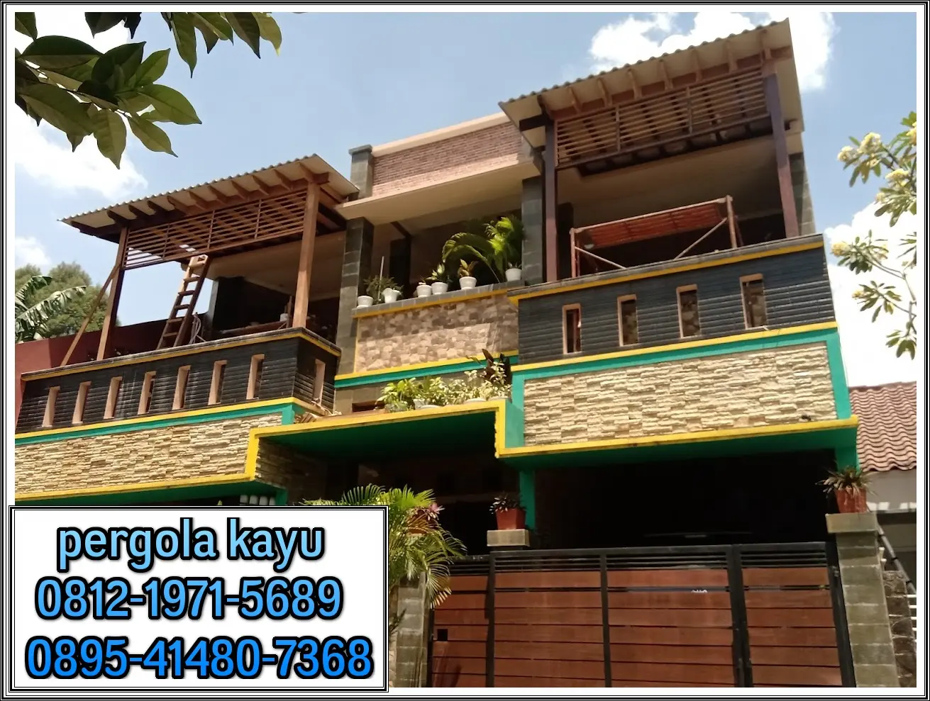 Hasil pergola kayu bengkirai di Pamulang - Berkah Taman Group