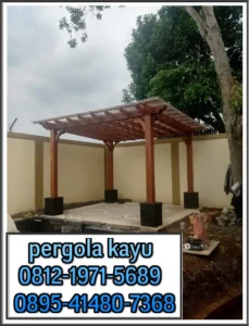 pergola kayu di yasmin bogor - tukang pergola kayu bogor berkah taman group