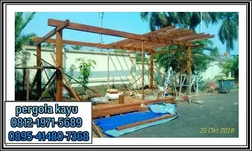 tukang pergola di cipinang,Proses pembuatan rangka pergola kayu merbau Cipinang