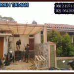 pergola kayu meranti untuk carport