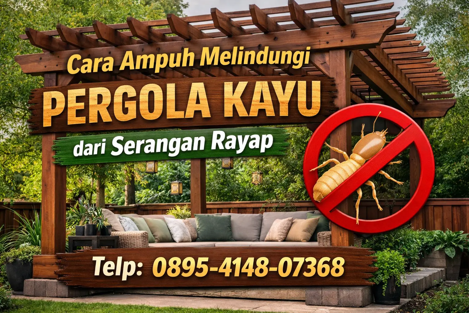 Cara Ampuh Melindungi Pergola Kayu dari Serangan Rayap