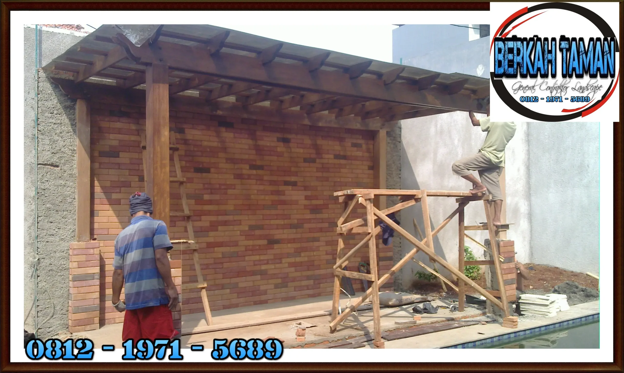 Proses pembuatan Pergola kayu bengkirai di Cipete