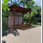 pergola kayu bengkirai di widia chnadra jakarta - tukang pergola kayu jakarta