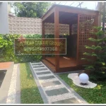 Harga Pembuatan Pergola, Gazebo Modern dan Kanopi Kayu Meranti Terbaru