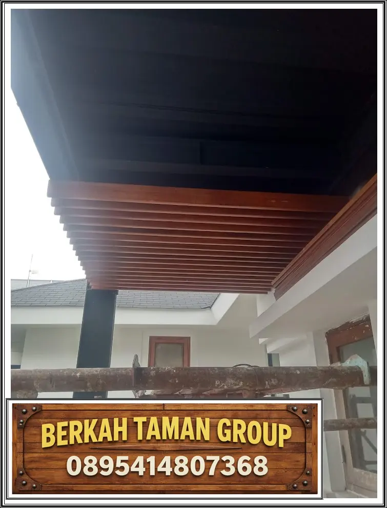 Proses pengerjaan Kisi-Kisi Ceiling Kayu Bengkirai Minimalis