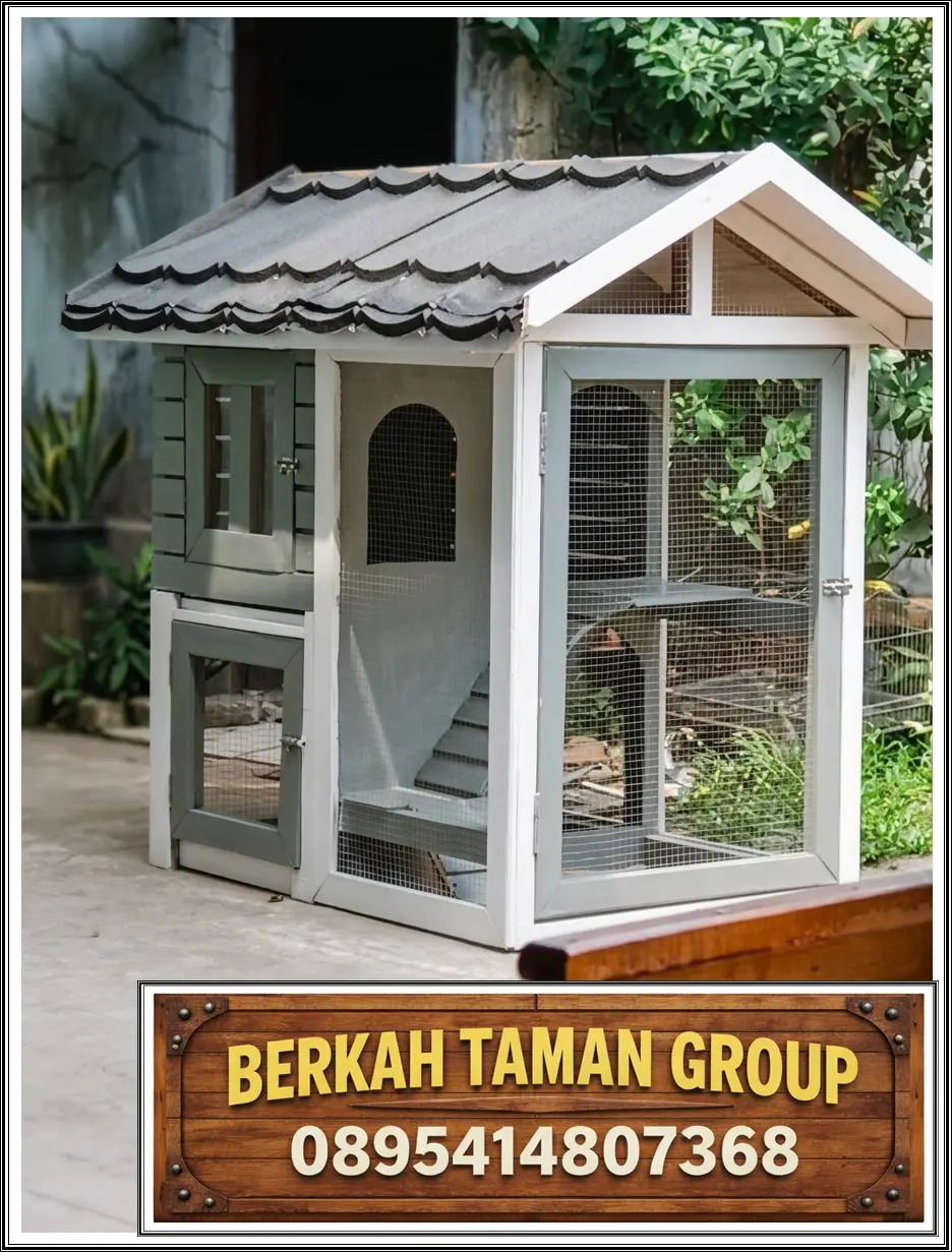 Hasil kandang kayu custom untuk kelinci hias