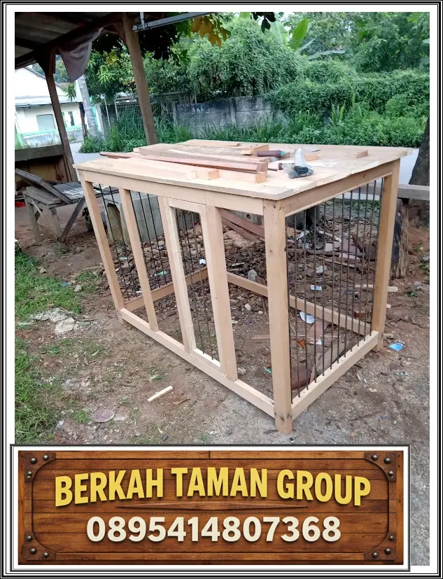 Proses pembuatan kandang anjing kayu custom